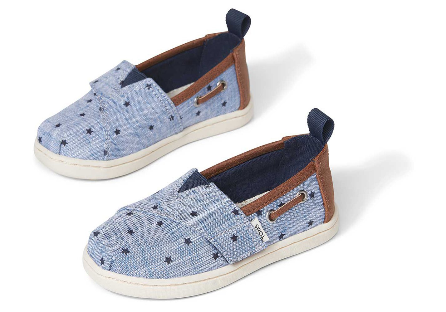 Toms Alpargata Tiny Chambray Stars Espadrille Blue - Kids - 93062-LDYT